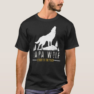 T-shirt Mens Wolf Pack Famille Papa Papa Papa Wolf Pour P