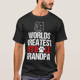 T-shirt Mens Worlds Greatest Pit Bull Grandpa Amoureux de 