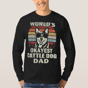 T-shirt Mens Worlds Okayest Chien de bétail papa Vintage R