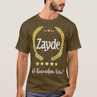 T-shirt Mens Zayde Best Grandpa Ever Hebrew Yiddish Grandf