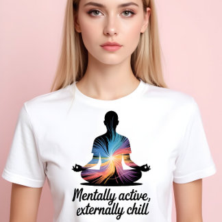 T-shirt Mentally Active Externally Chill Quote Tee