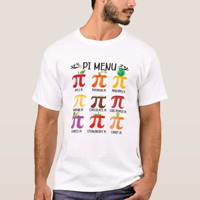 T-shirt Menu Pi Fruits Tropiques Funny Pi Day Pour Kinderg (Devant)