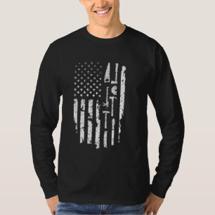 T-shirt Menuiserie de charpentier à drapeau américain