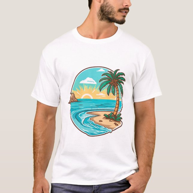 T-shirt Menus blanc de plage (Devant)