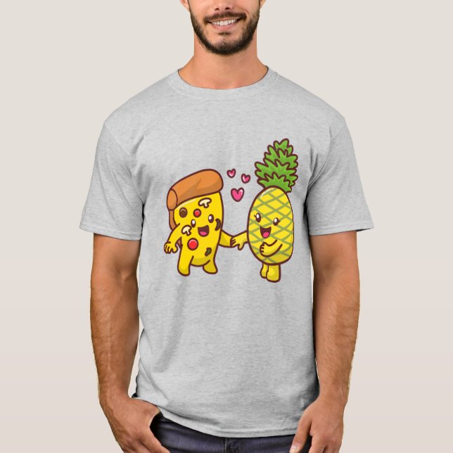 T-shirt Menus de pizza à l'ananas" (Devant)