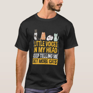 T-shirt Meow Ca Petites Voix Dans Ma Tête Chat Noir