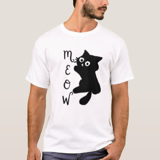 T-shirt Meow Chat Noir Mignon