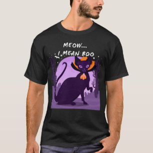 T-shirt Meow je veux dire Boo  Halloween Vampire Sphynx Ch