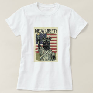 T-shirt Meow Liberty - Grunge Style Statue de chat Liberty