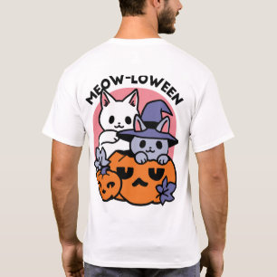 T-shirt Meow-Loween - Cute Halloween Conception Chat