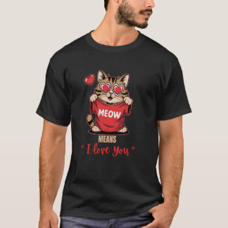 T-shirt Meow Means I Love You Cute Cat Lover
