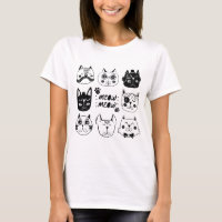 T-Shirt Meow Meow Mignon Kawaii Amateur de Chat
