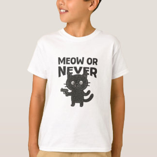T-shirt Meow or Never – Funny Black Cat