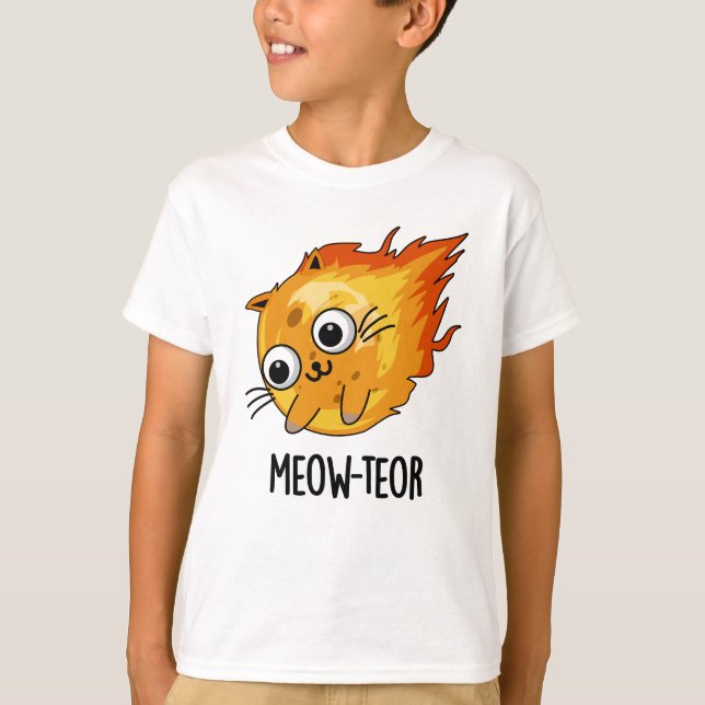 T-shirt Meow-teor drôle Meteor Pun (Devant)