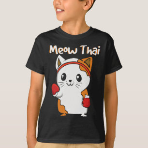 T-shirt Meow Thai Martial Arts Cat Jiu-jitsu Karate Fighte
