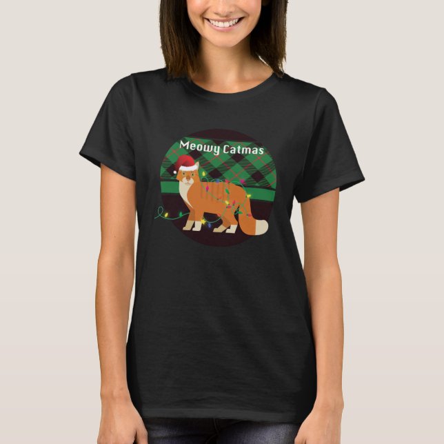 T-shirt Meowa Catmas Maine Chat Coon Tangé Avec Poids De N (Devant)