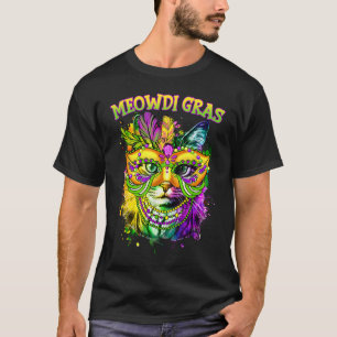T-shirt Meowdi Gras Mardi Gras Amoureux des chats Nouvelle