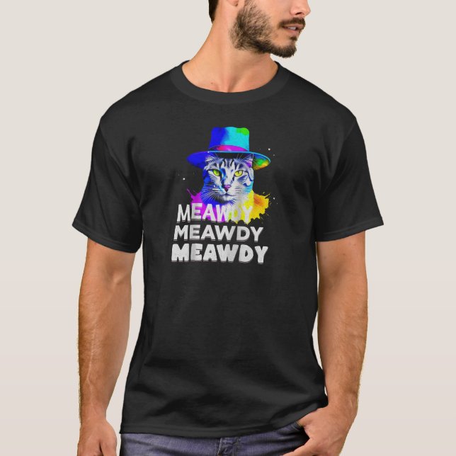 T-shirt Meowdy Chat Mème Texas Funny Chat Cowboy Raglan Ba (Devant)