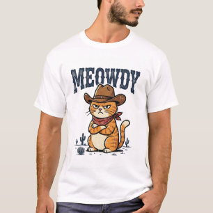 T-shirt Meowdy Cowboy Chat Western Rodeo Mème Sarcastique 