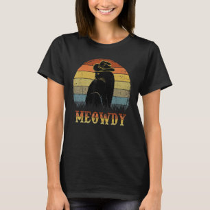 T-shirt Meowdy - Drôle de Mashup entre Meow et Howdy Noir