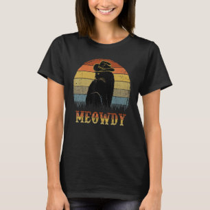 T-shirt Meowdy - Drôle Mashup entre Meow et Howdy Black