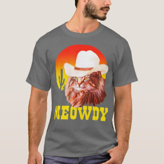 T-shirt Meowdy Funny Country Music Cat Cowboy Hat Vintage