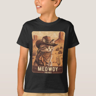 T-shirt Meowdy ! Funny Country Music Chat Cowboy Poster Ca