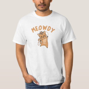T-shirt Meowdy Howdy Cat Cowboy Avec Lasso Cute Cats