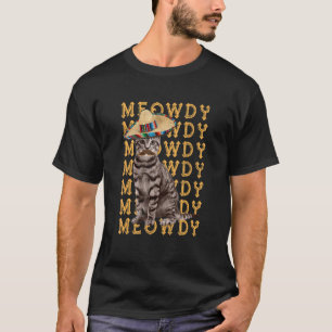T-shirt Meowdy Mélange Entre Meow Et Howdy Jeu de mots su