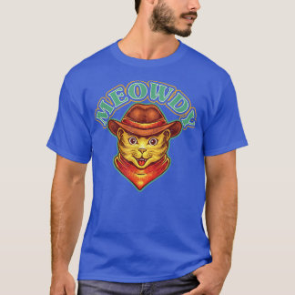 T-shirt Meowdy Meow Howdy Funny Cat Memas Teas Cowboy Cat 