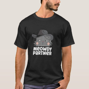 T-shirt Meowdy Partenaire Funny Cat Meow Cowboy Pun pour M