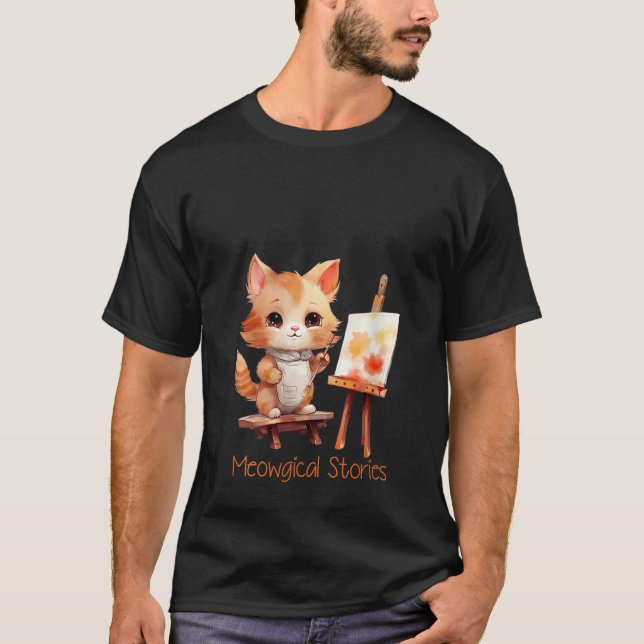 T-shirt Méowgical Stories A Cute Cat Design pour les Amour (Devant)