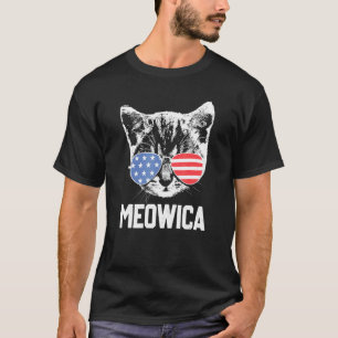 T-shirt Meowica 4 juillet Pawtriotique Kitty Merica Chat É