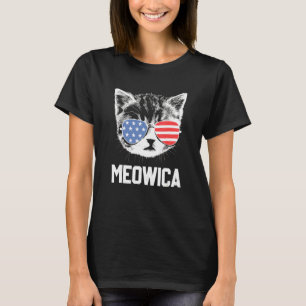 T-shirt Meowica 4 juillet Pawtriotique Kitty Merica Chat É