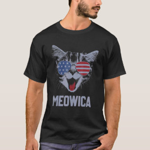 T-shirt Meowica 4 juillet Pawtriotique Kitty Merica Chat É