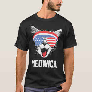 T-shirt Meowica 4 juillet Pawtriotique Kitty Merica Chat É
