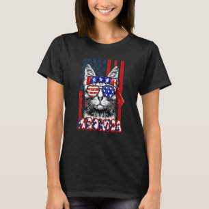 T-shirt Meowica Chat 4 juillet Merica Hommes Femmes États-