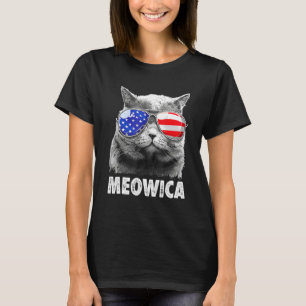 T-shirt Meowica Chat 4 Juillet Merica Hommes Femmes Usa Am