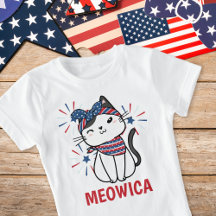 "Meowica" Chat rouge, blanc et bleu
