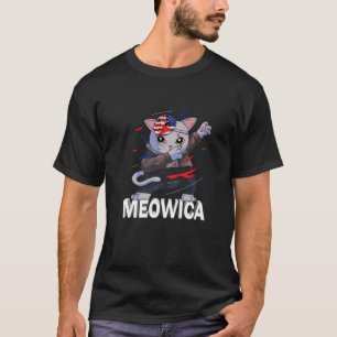 T-shirt Meowica Ninja Animal de compagnie Chat 4 juillet P