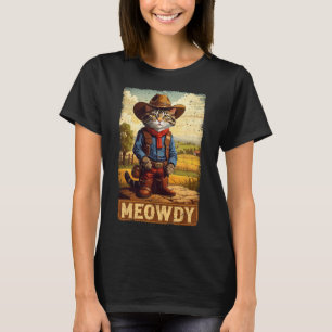 T-shirt Meowny Country Side Chat Casquette Vintage Cowboy 