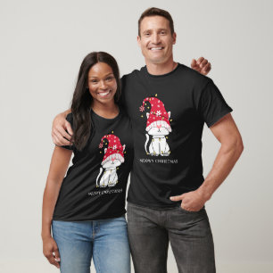 T-shirt Meowny Noël drôle mignon chat de Noël