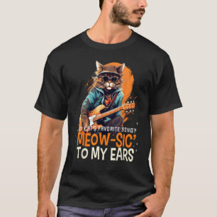 T-shirt Meowsic à mes oreilles pour les chats musicaux et 