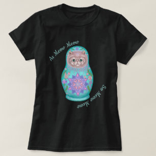 T-shirt Meowtreshka géométrique