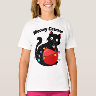 T-shirt Meowy Catmas - Chat avec ornement de Noël