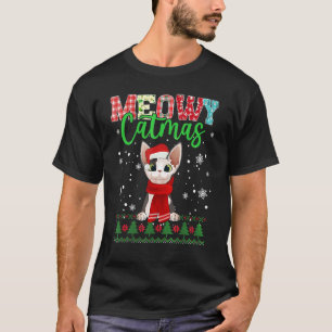 T-shirt Meowy Catmas Chat Noël Santa Écharpe Laid