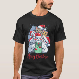T-shirt Meowy Christmas Christmas Cat retro