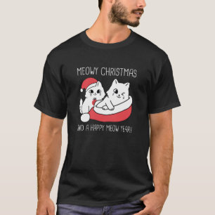 T-shirt Meowy Christmas et A Happy Meow Year