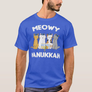 T-shirt Meowy Hanoukka Chats Kitten Animal juif Pet Lover