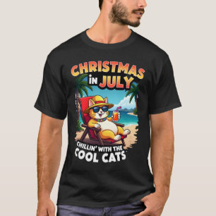 T-shirt Meowy Noël Été Noël en juillet Chillin Cool C
